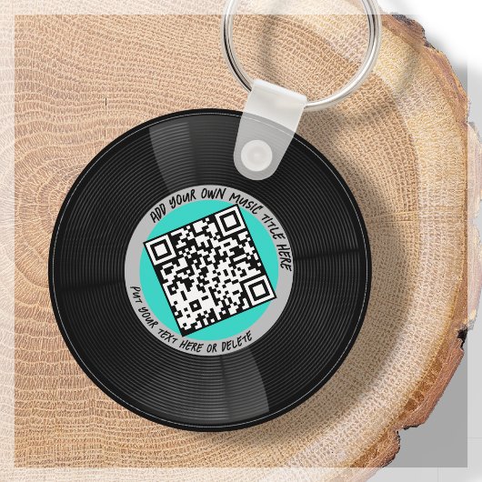 vinyl | Muzikant DJ | QR-code Sleutelhanger