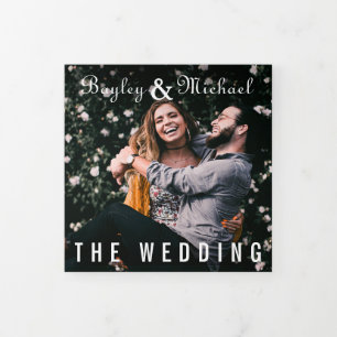 Vinyl Plaatalbumhoes Unieke Huwelijksuitnodiging Drieluik Aankondiging