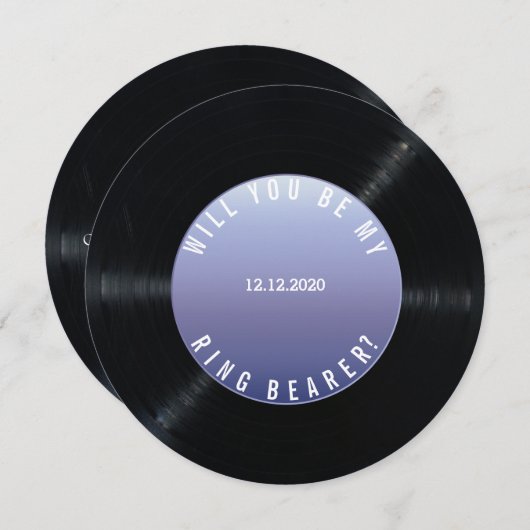 Vinyl Plat Huwelijk WIL JE MIJN RINGDRAGER ZIJN Kaart (Voorkant / Achterkant)