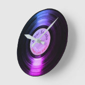 vinyl record, a purple round clock ronde klok (Hoek)