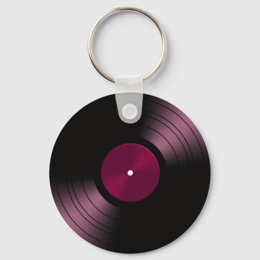 Vinyl Record Album in roze Sleutelhanger (Voorkant)