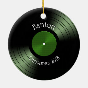Vinyl Record Album - Retro 70s 45 schijven Keramisch Ornament