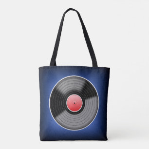Vinyl Record Bag - Blauw Vervagen. Tote Bag