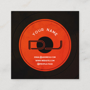 Vinyl record bord DJ Vierkante Visitekaartje