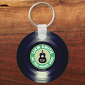 Vinyl Record Drums Green Guitar Sleutelhanger (Achterkant)