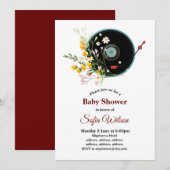 Vinyl Record, floral, Oldies Rustic, damesmuziek Kaart (Voorkant / Achterkant)