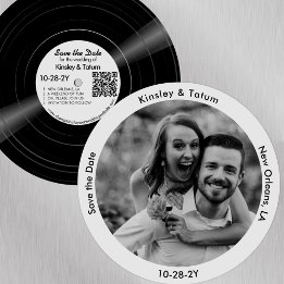 Vinyl Record Foto Save the Date Soft Grey