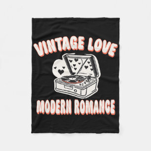 Vinyl Record Liefhebber Valentijnsdag Vintage Lief Fleece Deken