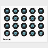 Vinyl Record Monogram Blue Label Sticker (Vel)