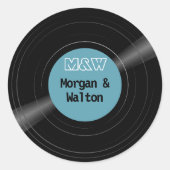 Vinyl Record Monogram Blue Label Sticker (Voorkant)