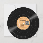 Vinyl Record Monogram Bruiloft Kaart (Achterkant)