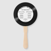 Vinyl Record Monogram Bruiloft Programma Wit Handwaaier (Achterkant)