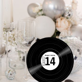 Vinyl Record Monogram Foto Tafelnummer - Wit