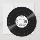 Vinyl Record Monogram Foto - Wit Save The Date (Voorkant)