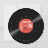 Vinyl Record Monogram - Retro Red Label Save The Date (Achterkant)