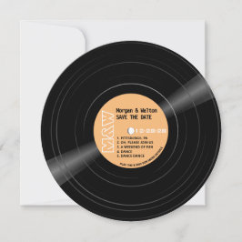 Vinyl Record Monogram Retro Save The Date
