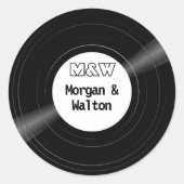 Vinyl Record Monogramme Étiquette blanc (Devant)