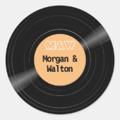 Vinyl Record Monogramme Étiquette classique (Devant)