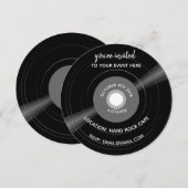 vinyl record muziek nodigt bruiloft uit kaart (Voorkant / Achterkant)