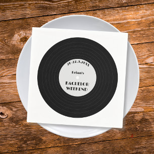 Vinyl Record Muziek Zwart Vrijgezellenweekend Servet