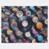 Vinyl Record Pattern 80s Retro Spectrum Fleece Deken (Voorkant (Horizontaal))