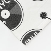 Vinyl Record Platenspeler zwart-wit Fleece Deken (Hoek)
