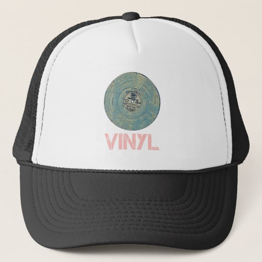 Vinyl Record Retro Disco  Muziekontwerp Trucker Pet (Voorkant)