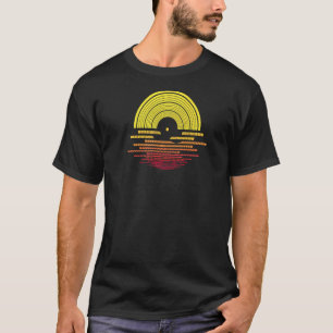 Vinyl Record Retro Sunset Muziek DJ T-shirt