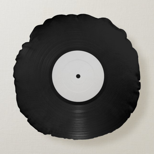 Vinyl Record Rond Kussen (Voorkant)