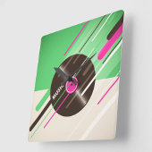 Vinyl Record Square Wall klok
