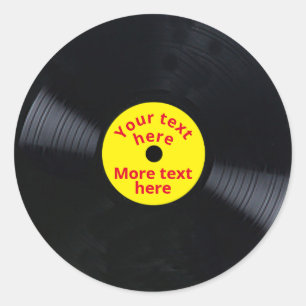 Vinyl Record STICKER  tekst