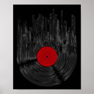 Vinyl Record Sunset Retro Vinyl Record Tour Poster