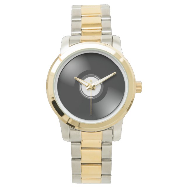 Vinyl Record twee Tone Watch Horloge (Voorkant)