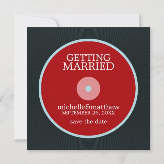 Vinyl Record Wedding Save the Date (Voorkant)
