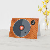 Vinyl Record Wenskaart Kaart (Gele Bloem)