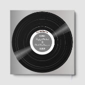Vinyl Record Zwart-wit bruiloft gastenboek (Achterkant)