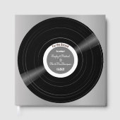 Vinyl Record Zwart-wit bruiloft gastenboek (Voorkant)