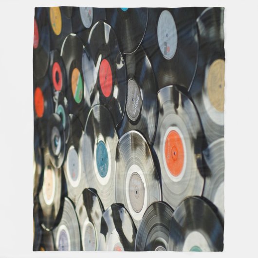 Vinyl Records Fleece Blanket (Voorkant)