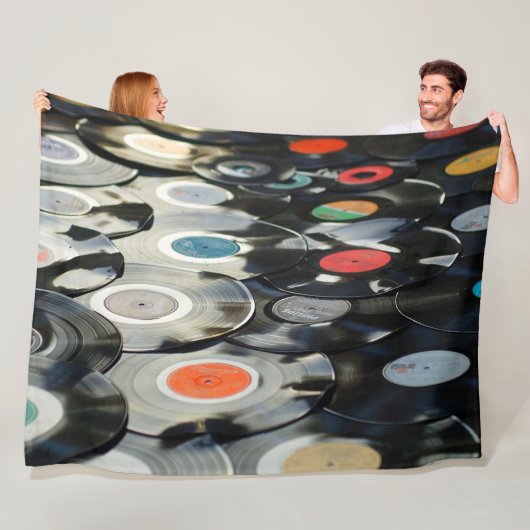 Vinyl Records Fleece Blanket Deken (In situ)