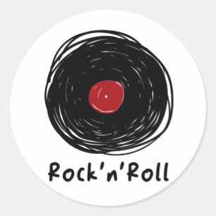 Vinyl Records Lover Collector Rock op Roll Ronde Sticker
