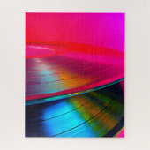 Vinyl records magenta legpuzzel (Verticaal)