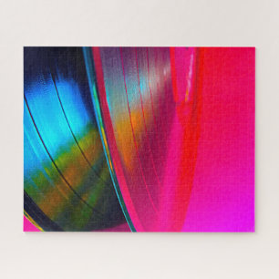 Vinyl records magenta legpuzzel