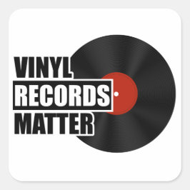 Vinyl Records Matter Square Vierkante Sticker