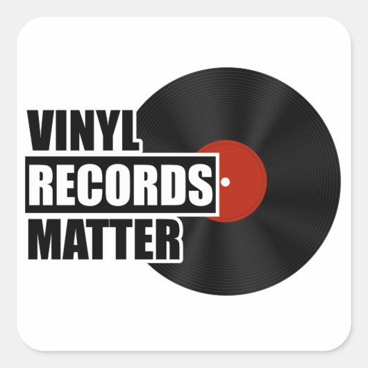 Vinyl Records Matter Square Vierkante Sticker (Voorkant)