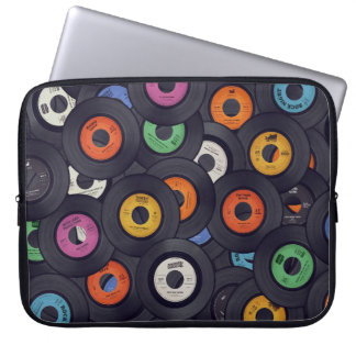 Vinyl Records Muziek Achtergrond Laptop Sleeve