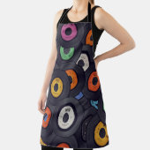  Vinyl Records Muziek Achtergrond Schort (Insitu)