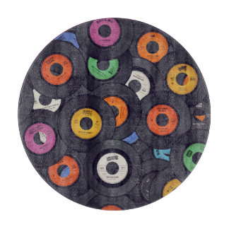  Vinyl Records Muziek Achtergrond Snijplank