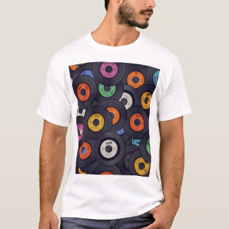  Vinyl Records Muziek Achtergrond T-shirt