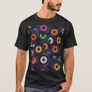  Vinyl Records Muziek Achtergrond T-shirt