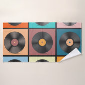 Vinyl records : retro LP set. (Serviette de bain)